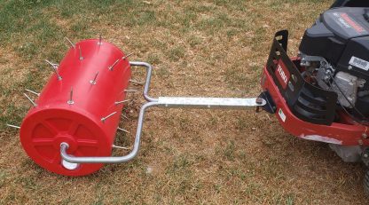 Tow bar for aerator roller or lawn roller